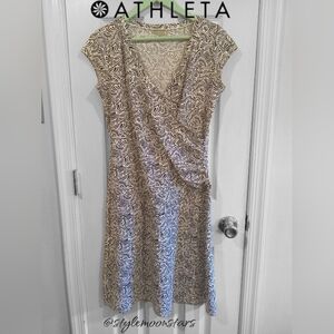 Athleta Black and White Ruched Sheath Dress